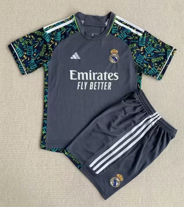 Kids-Real Madrid 23/24 Concept Grey Soccer Jersey